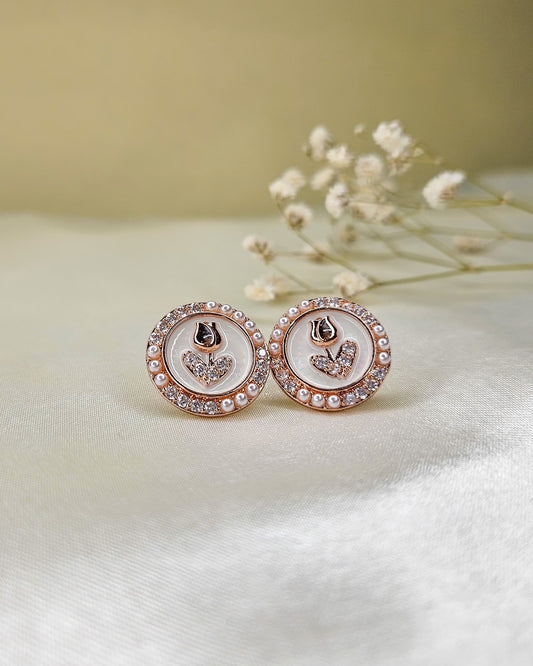 Rose Gold Elegant Stud Earrings - Anti Tarnish and Daily Wear