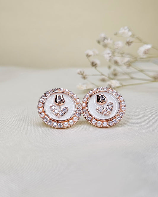 Rose Gold Elegant Stud Earrings - Anti Tarnish and Daily Wear